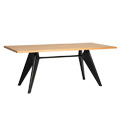 ソルベイ テーブル w180 オーク+脚：ビーチブラック塗装